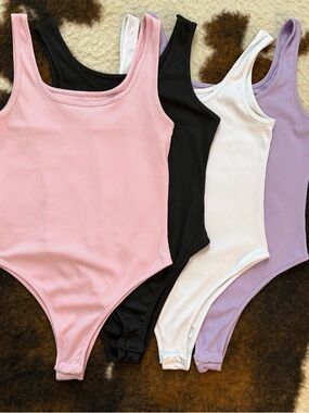 Ribbed Bodysuit Bundle (4) – Scoop Neck Stretch Basics